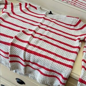 Talbots Red and White Striped Sweater
